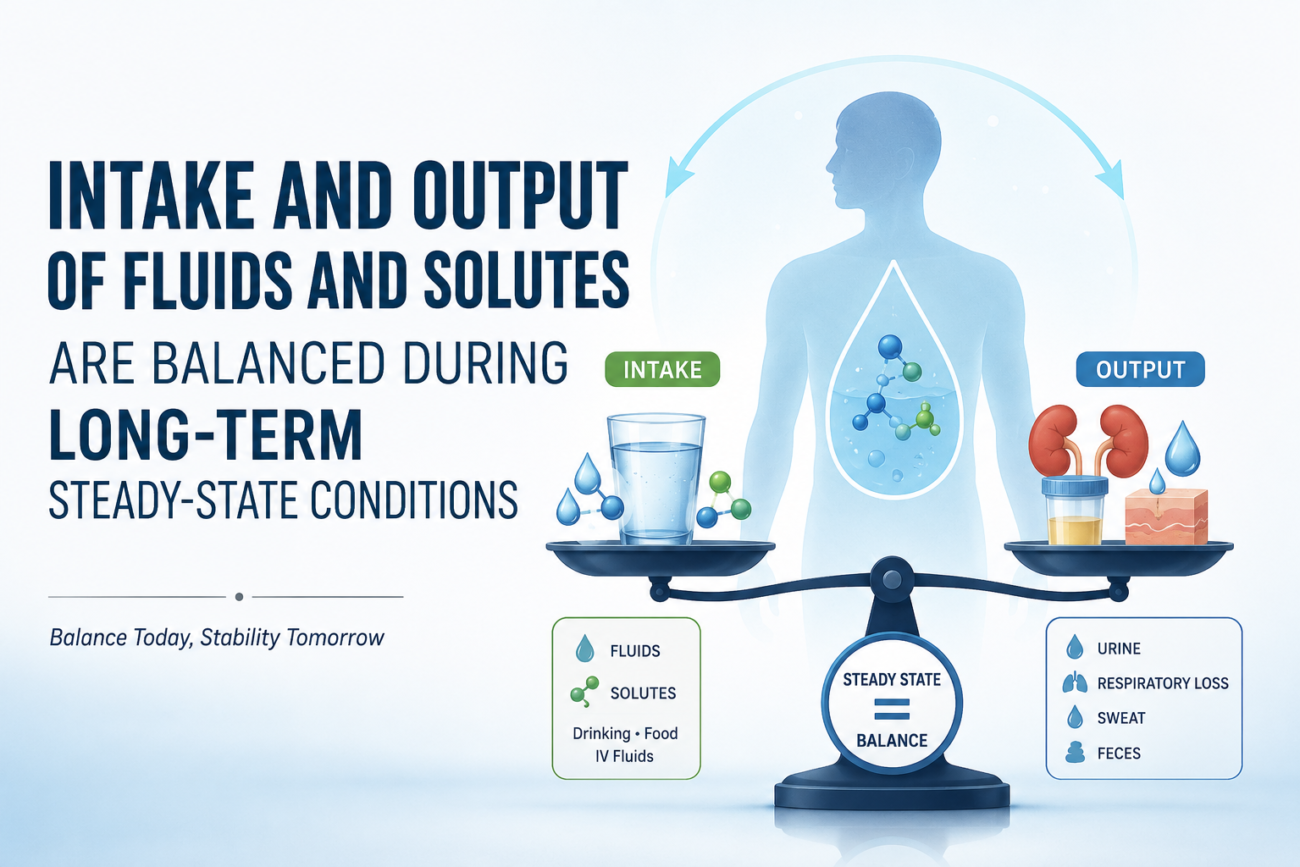 INTAKE AND OUTPUT OF FLUIDS AND SOLUTES ARE BALANCED DURING LONG-TERM STEADY-STATE
