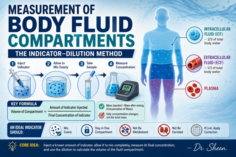 LEC # 4 CHAPTER# 25 PAGE # 312,MEASUREMENT OF BODY FLUID COMPARTMENT VOLUMES— INDICATOR-DILUTION PRINCIPLE