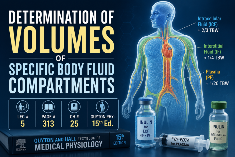 DETERMINATION OF VOLUMES OF SPECIFIC BODY FLUID COMPARTMENTS. LEC # 5 PAGE #313 CH # 25 GUYTON PHY: 15th Ed: