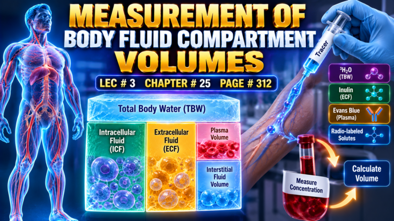 MEASUREMENT OF BODY FLUID COMPARTMENT VOLUMES—LEC # 3 CHAPTER# 25 PAGE # 312,