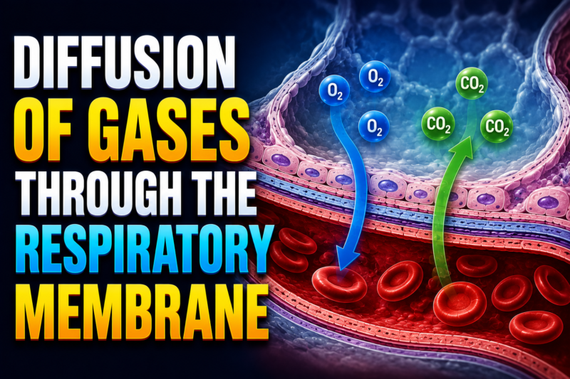 DIFFUSION OF GASES THROUGH THE RESPIRATORY MEMBRANE – Self learning Lecture # 3 page # 525 Ch:# 40.