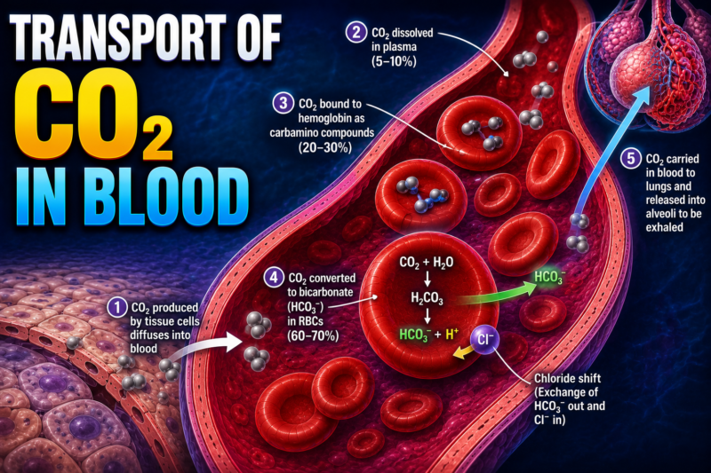TRANSPORT OF CO₂ IN BLOOD –  Self learning, Lecture # 3,  page # 538 Ch: 41.