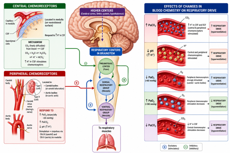 CHEMICAL CONTROL OF RESPIRATION- SUPERFAST SELF LEARNING SERIES -2 PAGE # 543 CH# 42 GUYTON PHYSIOLOGY 15TH EDITION.