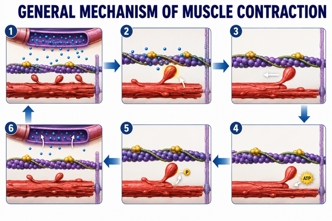 GENERAL MECHANISM OF MUSCLE CONTRACTION -Superfast image base self learning series # 2, page # 81 Ch# 6 UNIT 2, Guyton Physiology 15th Edition.