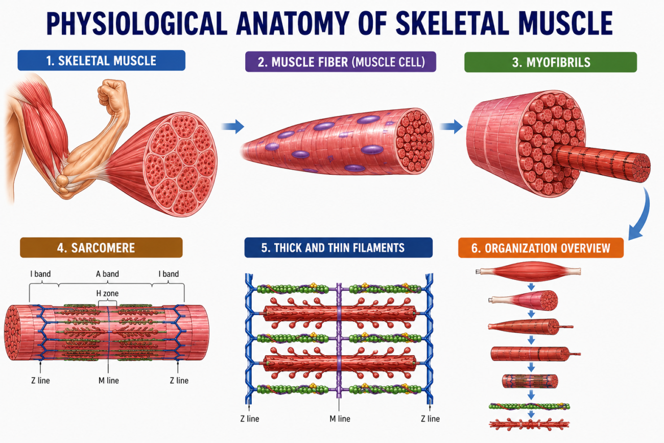 PHYSIOLOGICAL ANATOMY OF SKELETAL MUSCLE Superfast image base self learning series # 1, page # 79 Ch# 6 UNIT 2, Guyton Physiology 15th Edition.