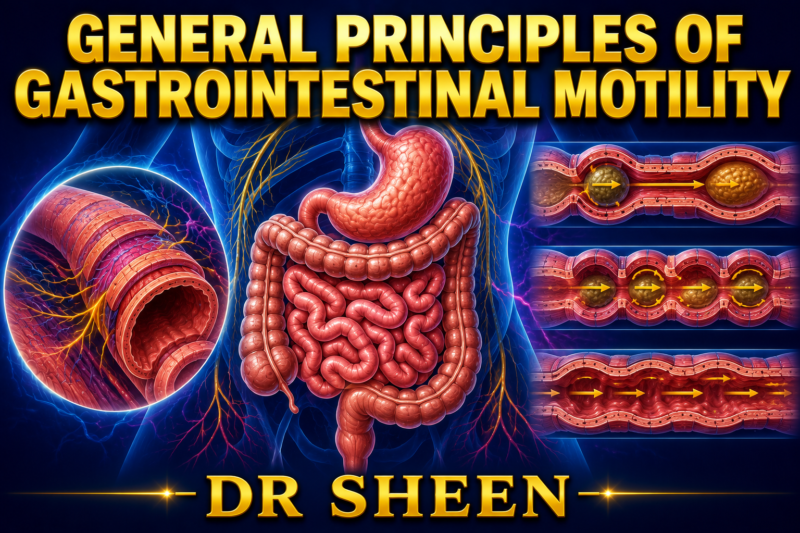 GENERAL PRINCIPLES OF GASTROINTESTINAL MOTILITY – SELF LEARNING SERIES , Page # 803 Chapter # 63,  CEO and founder DR SHEEN.