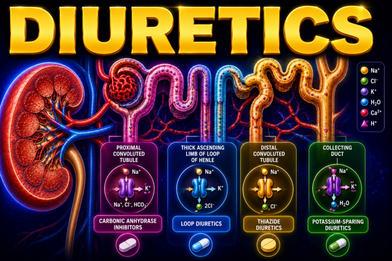 DIURETICS –    SELF LEARNING, Lecture # 8, PAGE # 711, Chapter # 37.