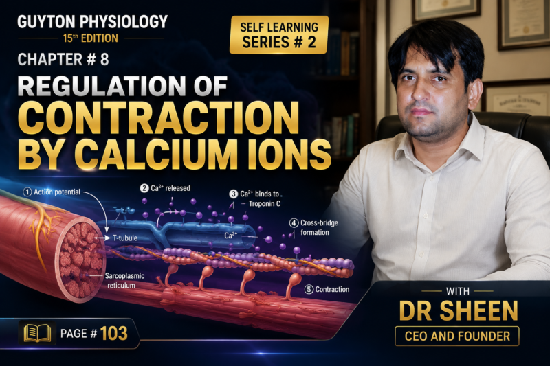 REGULATION OF CONTRACTION BY CALCIUM IONS -SELF LEARNING, LECTURE # 2 Page # 103 Ch: # 8.