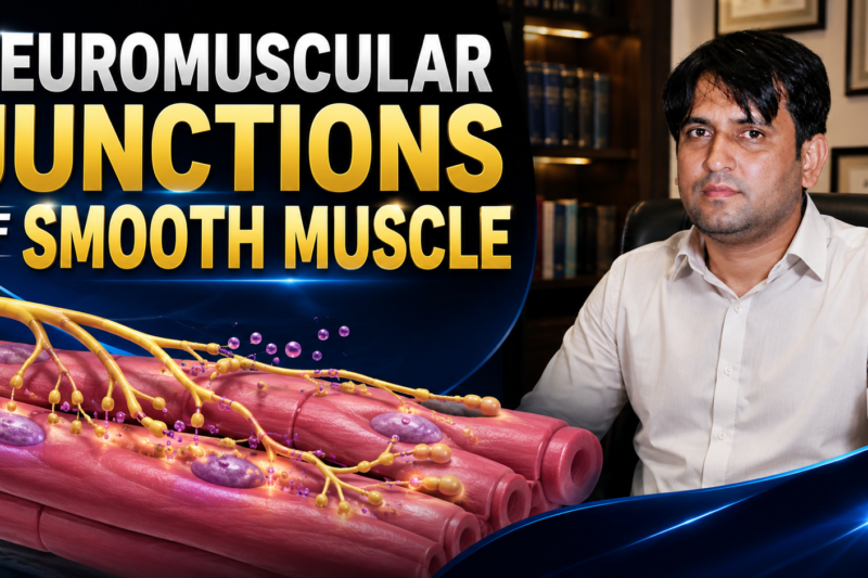 NEUROMUSCULAR JUNCTIONS OF SMOOTH MUSCLE – -SELF LEARNING, LECTURE # 3 Page # 105 Ch: # 8.