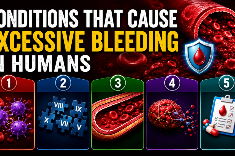 CONDITIONS THAT CAUSE EXCESSIVE BLEEDING IN HUMANS - Lecture # 4 Page # 494 Ch: 37 guyton physiology 15th Edition.