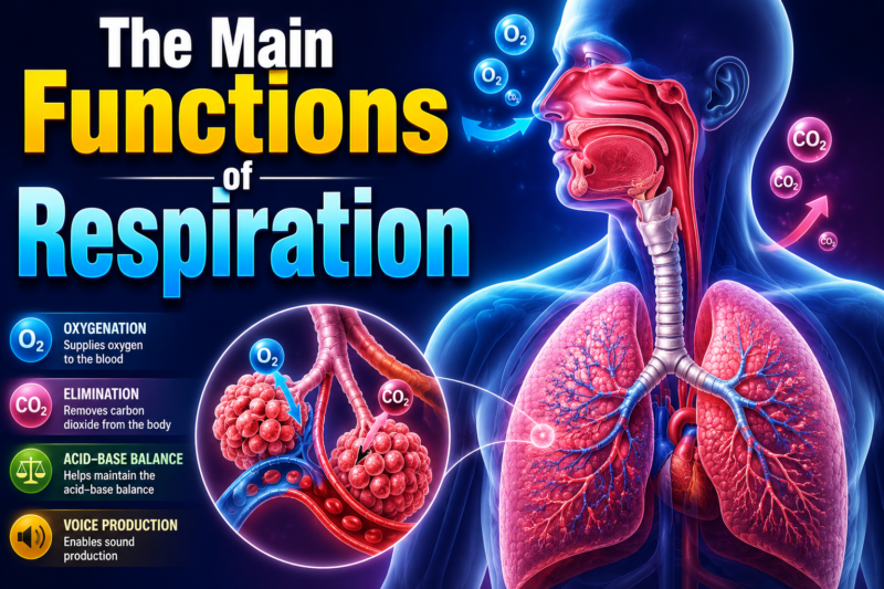 The Main Functions of Respiration- Lecture # 1 Chapter # 38 (RESPIRATION ) Page# 501 image base self Learning series Guyton physiology 15th Edition.