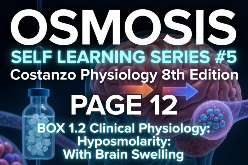 Osmosis – SELF LEARNING SERIES # 5 page # 12 Costanzo physiology 8th Edition.