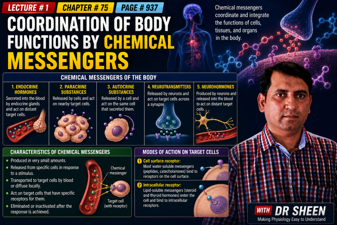 COORDINATION OF BODY FUNCTIONS BY CHEMICAL MESSENGERS - Lecture # 1 Chapter # 75, Page # 937