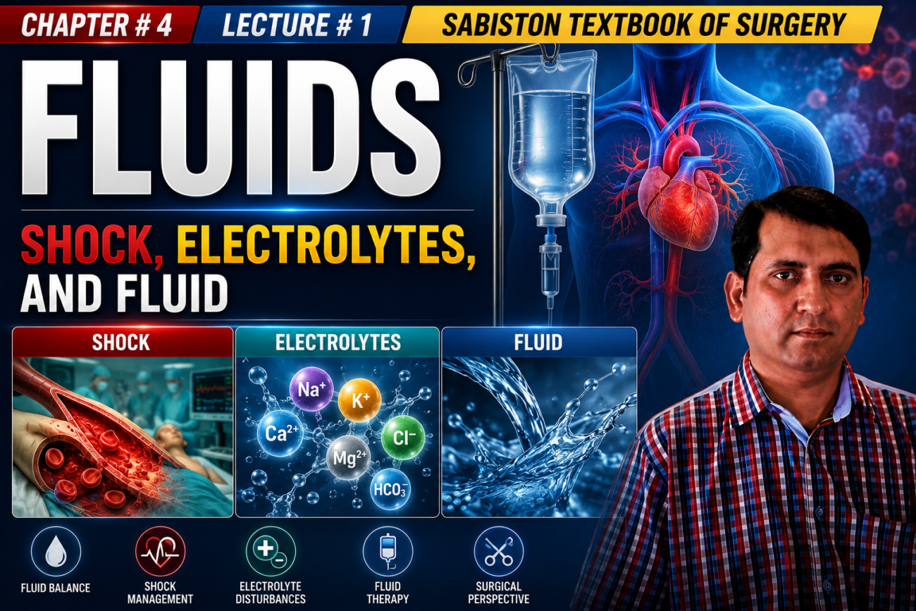 Fluids - Chapter # 4, Lecture # 1, Shock, Electrolytes, and Fluid. Sabiston textbook of surgery