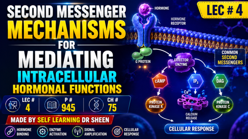SECOND MESSENGER MECHANISMS FOR MEDIATING INTRACELLULAR HORMONAL FUNCTIONS – Lec # 4 P # 945 Ch # 75
