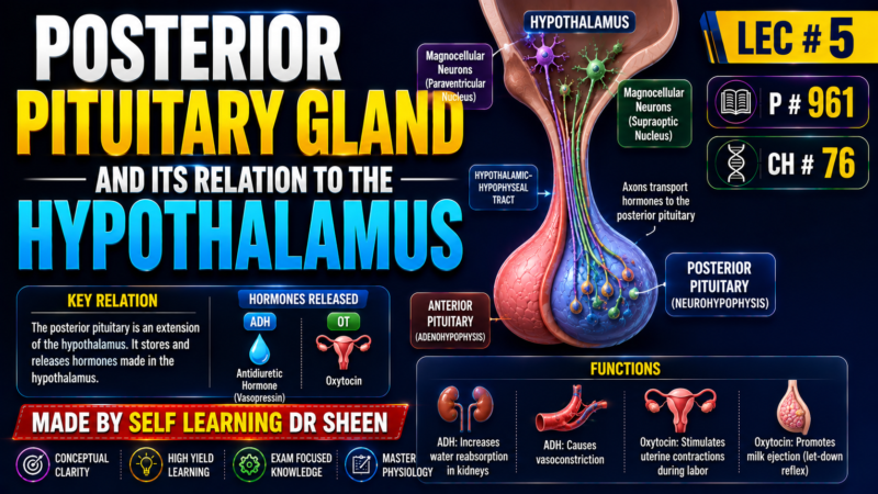 POSTERIOR PITUITARY GLAND AND ITS RELATION TO THE HYPOTHALAMUS – Lec # 5 P # 961 Ch: # 76