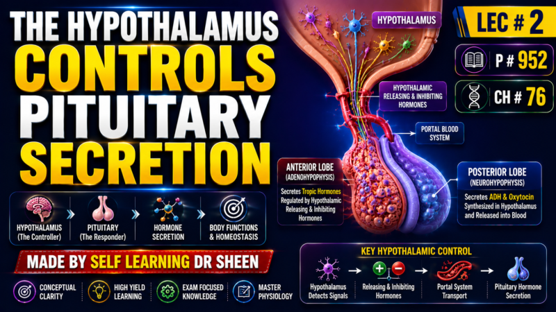 THE HYPOTHALAMUS CONTROLS PITUITARY SECRETION -L # 2 P, # 952 Ch:# 76