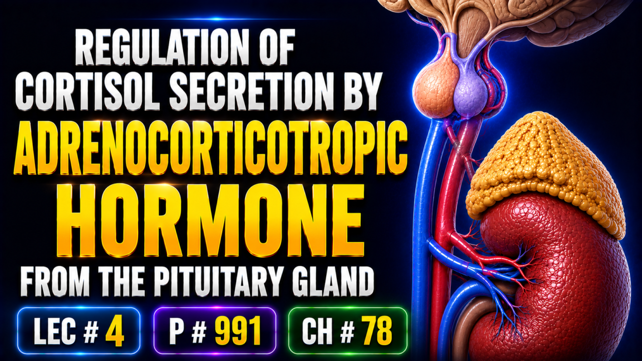 REGULATION OF CORTISOL SECRETION BY ADRENOCORTICOTROPIC HORMONE FROM THE PITUITARY GLAND - Lec # 4 P # 991 Ch # 78