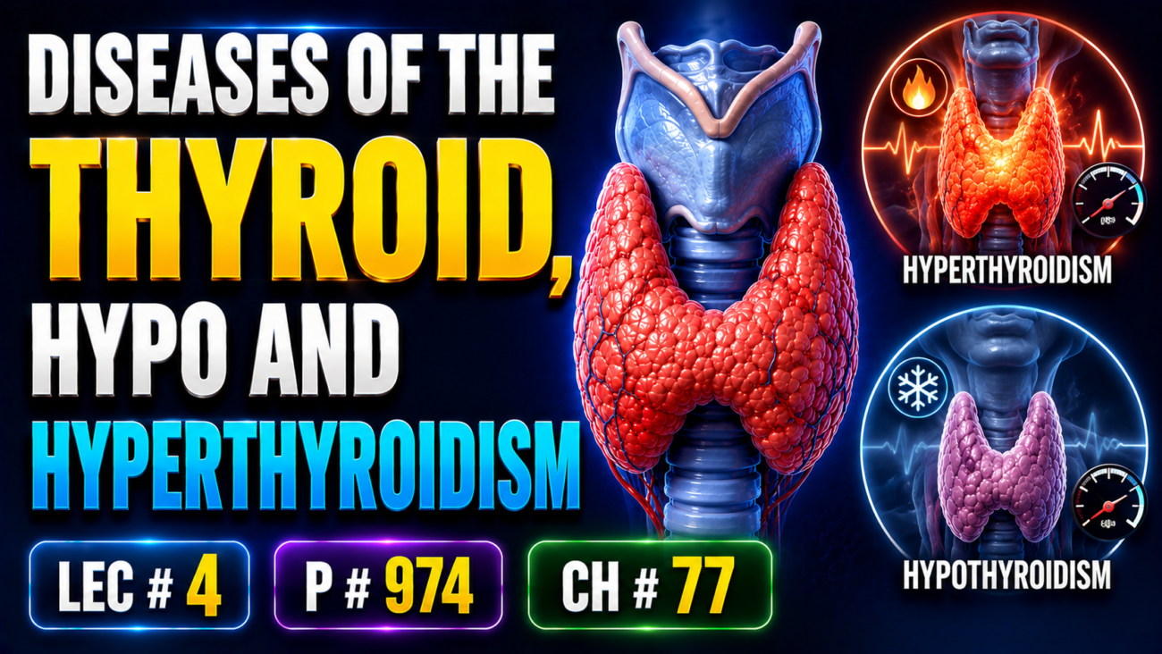 Diseases of the Thyroid, Hypo and HYPERTHYROIDISM- Lec # 4 P # 974 Ch # 77