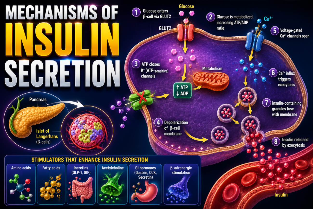 MECHANISMS OF INSULIN SECRETION - Lec # 3 P # 1005, Ch: # 79