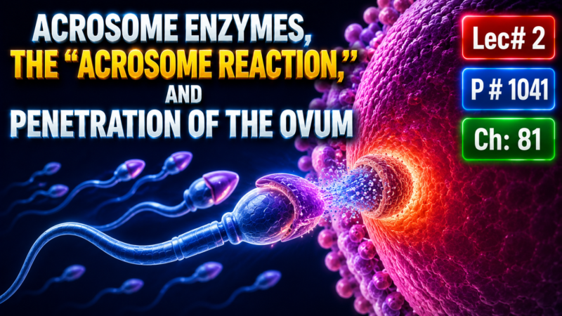 Acrosome Enzymes, the “Acrosome Reaction,” and Penetration of the Ovum – Lec # 2, P # 1041 Ch: 81
