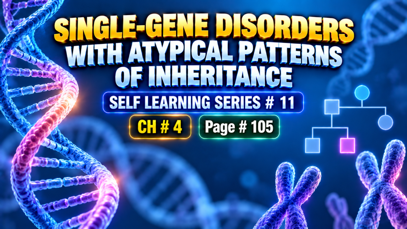 SINGLE-GENE DISORDERS WITH ATYPICAL PATTERNS OF INHERITANCE - Self Learning series # 11, Page # 105, Ch# 4