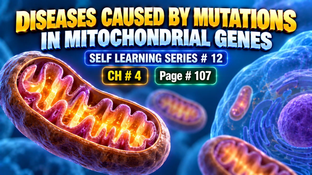 Diseases Caused by Mutations in Mitochondrial Genes - Self Learning series # 12, Page # 107, Ch# 4