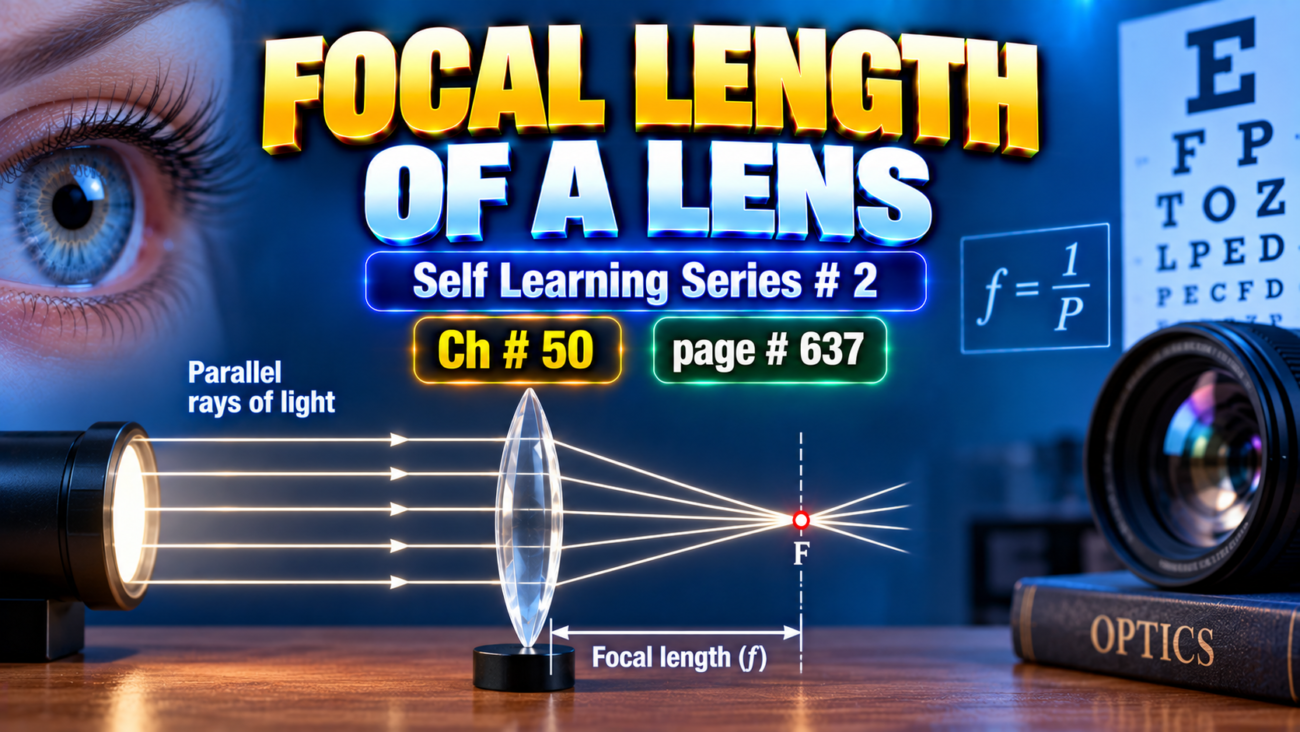 Focal Length of a Lens - Self Learning Series # 2, page # 637 Ch # 50