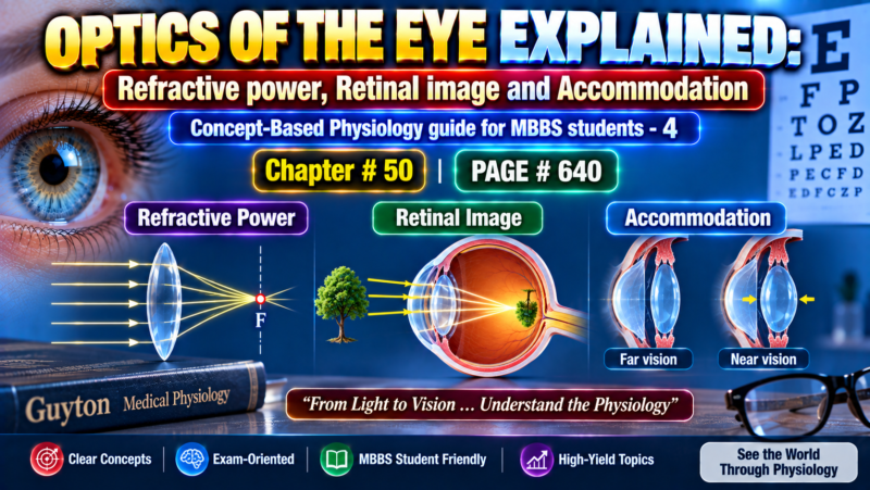 OPTICS OF THE EYE EXPLAINED:  Refractive power, Retinal image and Accommodation –  Concept-Based Physiology guide for MBBS students – 4