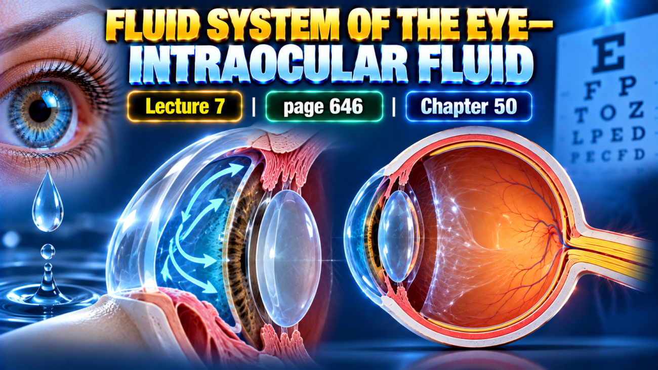 FLUID SYSTEM OF THE EYE—INTRAOCULAR FLUID -Lecture 7| page 646| Chapter 50