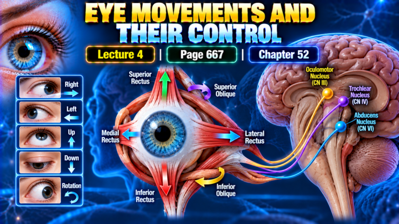 EYE MOVEMENTS AND THEIR CONTROL – Lecture 4 | Page 667 | Chapter 52
