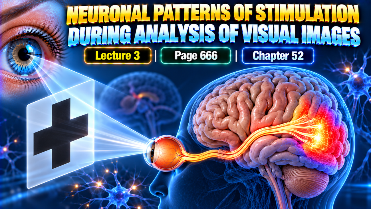 NEURONAL PATTERNS OF STIMULATION DURING ANALYSIS OF VISUAL IMAGES - Lecture 3 | Page 666 | Chapter 52