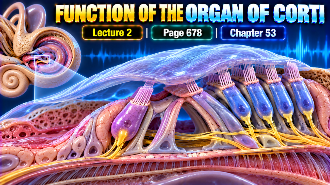 FUNCTION OF THE ORGAN OF CORTI -Lecture 2 | Page 678 | Chapter 53