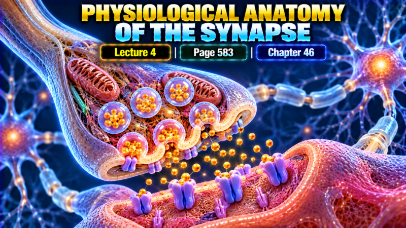 PHYSIOLOGICAL ANATOMY OF THE SYNAPSE – Lecture 4 | Page 583 | Chapter 46