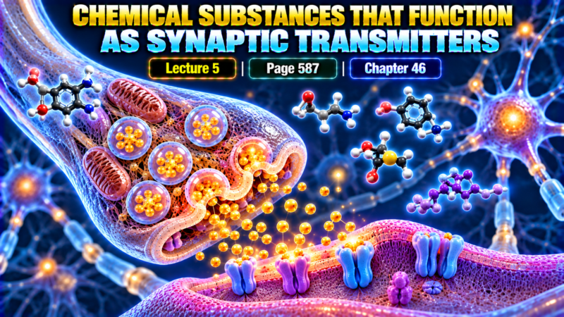 CHEMICAL SUBSTANCES THAT FUNCTION AS SYNAPTIC TRANSMITTERS – Lecture 5 | Page 587 | Chapter 46