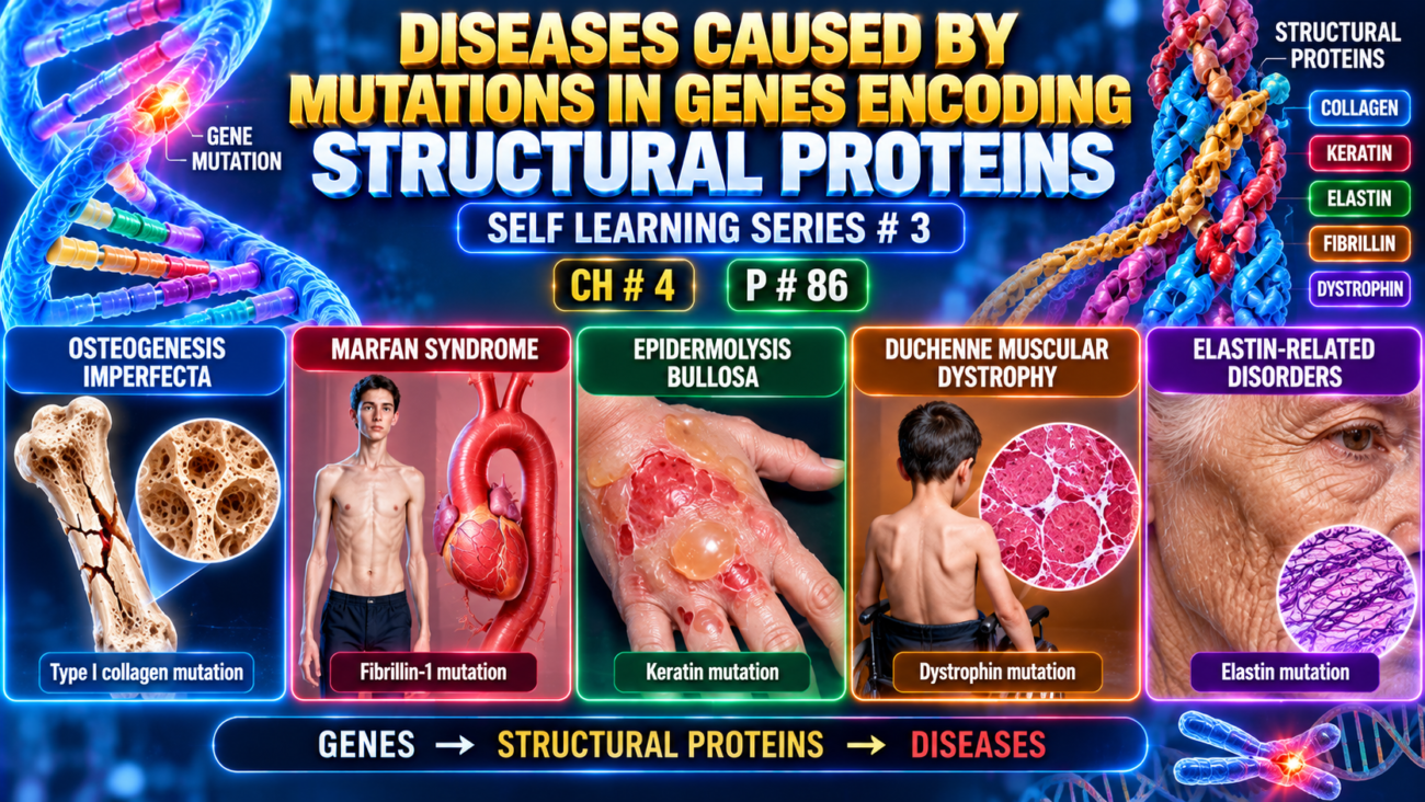Diseases Caused by Mutations in Genes Encoding Structural Proteins - Self Learning Series # 3, P# 86, Ch# 4