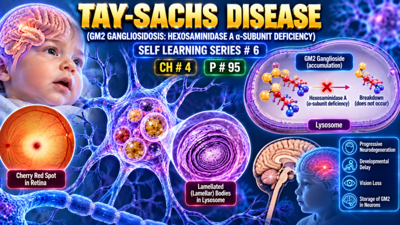 Tay-Sachs Disease (GM2 Gangliosidosis: Hexosaminidase A α-Subunit Deficiency) – Self Learning series # 6, P # 95, Ch# 4