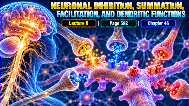 NEURONAL INHIBITION, SUMMATION, FACILITATION, AND DENDRITIC FUNCTIONS – Lecture 8 | Page 592 | Chapter 46